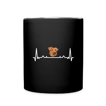 Airedale Terrier à battement de cœur - Mug uni - noir - Devant