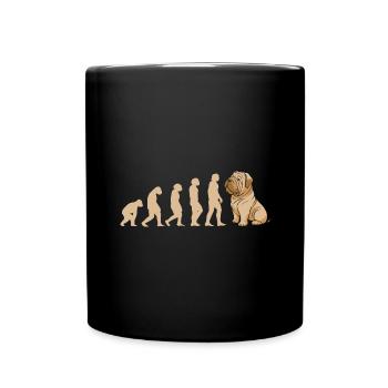 Evolution Shar Pei - Tasse einfarbig - Schwarz - Vorne
