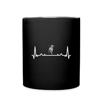 Braque de Weimar à battement de cœur - Mug uni - noir - Devant