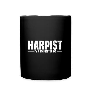 Harfenspieler | Harfe Harfenist Band Geschenkidee - Tasse einfarbig - Schwarz - Vorne