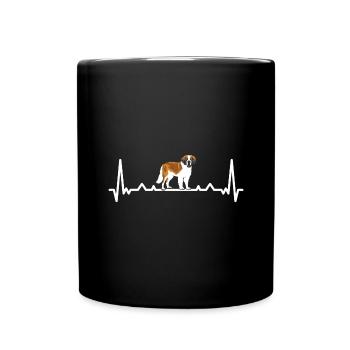 Battement de cœur Saint-Bernard - Mug uni - noir - Devant