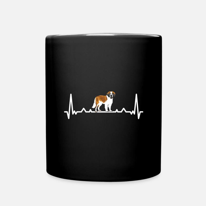 Heartbeat Saint Bernard - Tasse einfarbig - Schwarz
