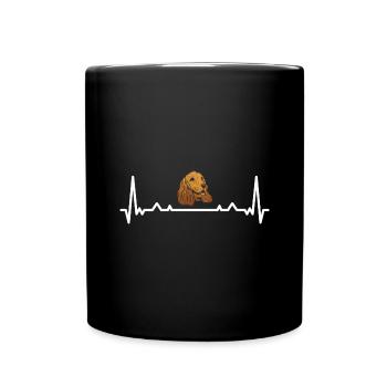 Dog Heartbeat Corgi - Full Colour Mug - black - Front