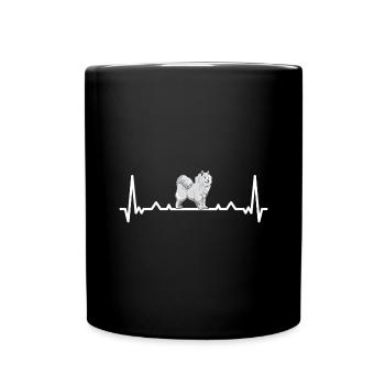 Heartbeat Samoyed - Full Colour Mug - black - Front