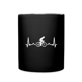 Sport Heartbeat Cycling - Tasse einfarbig - Schwarz - Vorne