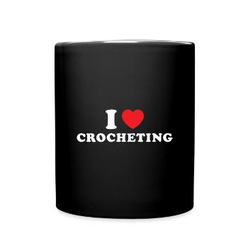 Crocheter I Love Crocheting - Tasse einfarbig - Schwarz - Vorne