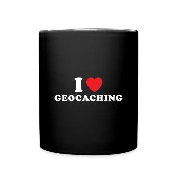 Geocacher I Love Geocaching - Full Colour Mug - black - Front