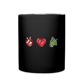 Biker Peace Love Mountain Biking - Tasse einfarbig - Schwarz - Vorne