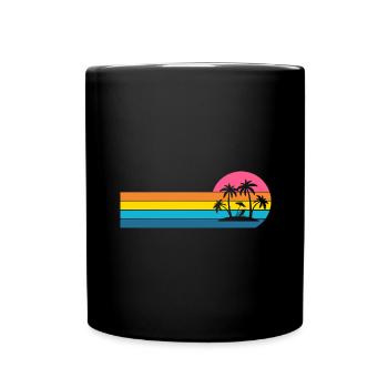 Insel Palmen - Tasse einfarbig - Schwarz - Vorne