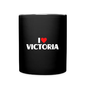 I love Victoria Rotes Herz Liebe Fan Geschenk - Tasse einfarbig - Schwarz - Vorne