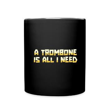 Posaune - Tasse einfarbig - Schwarz - Vorne