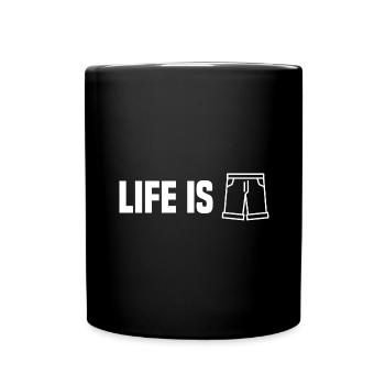 Life is short humour jeux de mots été summer - Mug uni - noir - Devant