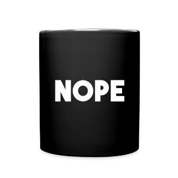 nope - Lustiges Design mit dem Wort "nope" - Tasse einfarbig - Schwarz - Vorne