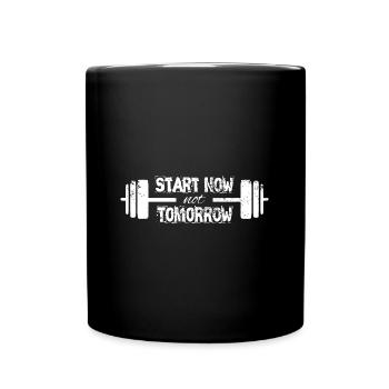 Citation motivation: Ne commencez pas demain - Mug uni - noir - Devant