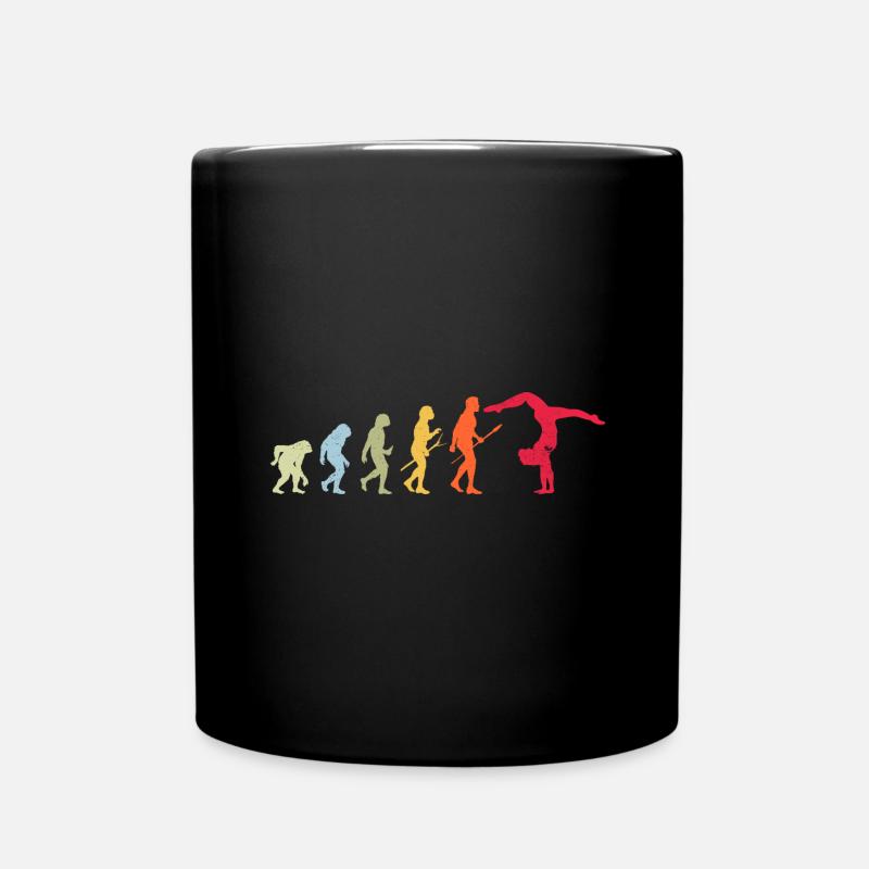Gymnastics Gymnast Gymnast Evolution Retro - Full Colour Mug - black