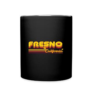 Fresno California Retro and Vintage Design - Full Colour Mug - black - Front