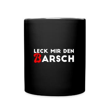 Leck mir den Barsch. Leck mich am Barsch. - Tasse einfarbig - Schwarz - Vorne