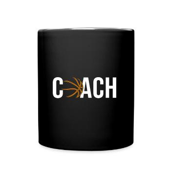 Coach Basket ball Basketball - Full Colour Mug - black - Front