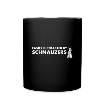 Facilement distrait par Schnauzer - Mug uni - noir - Devant