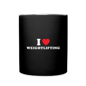 Sport J’aime l’haltérophilie - Mug uni - noir - Devant