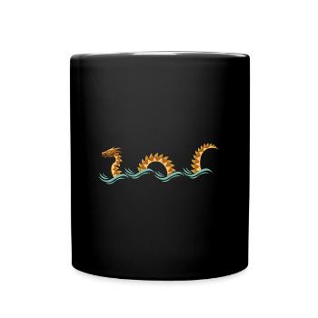 Gelbes seeungeheuer, gelbe Seeschlange Design - Tasse einfarbig - Schwarz - Vorne