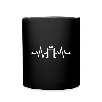 Funny Elevator Mechanic Heartbeat Gift - Full Colour Mug - black - Front