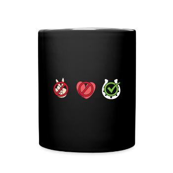 Rider Peace Love Eventing - Tasse einfarbig - Schwarz - Vorne