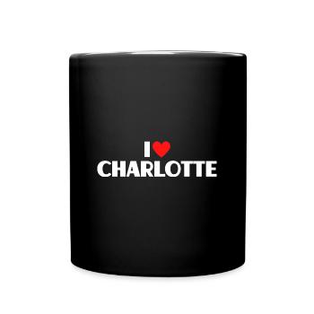 I Love Charlotte Red Heart Love Fan Gift - Mug uni - noir - Devant