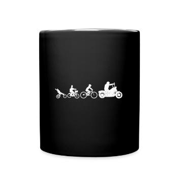 Evolution Motorrad Biker Geschenkidee - Tasse einfarbig - Schwarz - Vorne