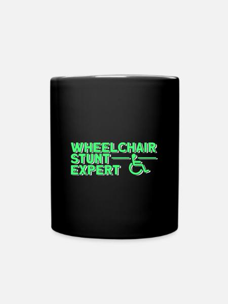 Rollstuhl Rollstuhlfahrer - Tasse einfarbig - Schwarz