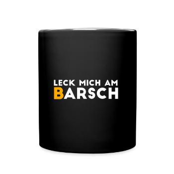 Leck mir den Barsch. Leck mich am Barsch. - Tasse einfarbig - Schwarz - Vorne