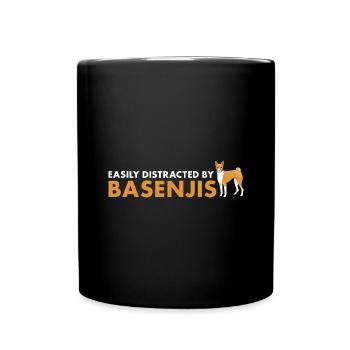 Chien facilement distrait par Basenji - Mug uni - noir - Devant