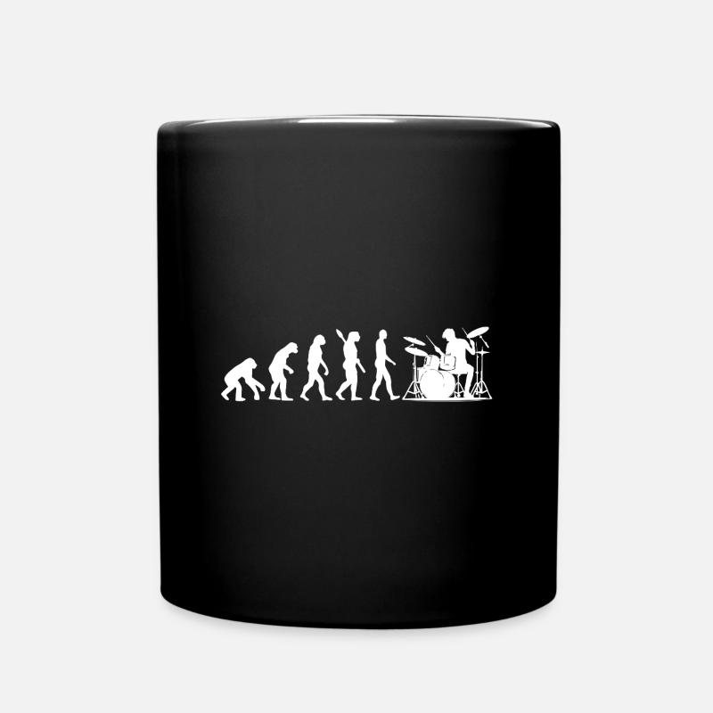 Motif de silhouette de batteur Evolution - Mug uni - noir