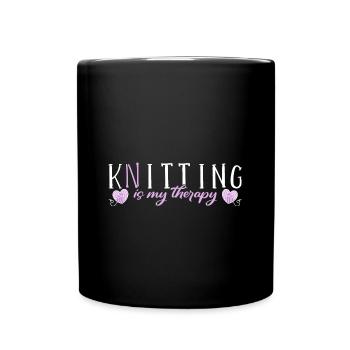 Tricoter aiguille à tricoter laine drôle - Mug uni - noir - Devant