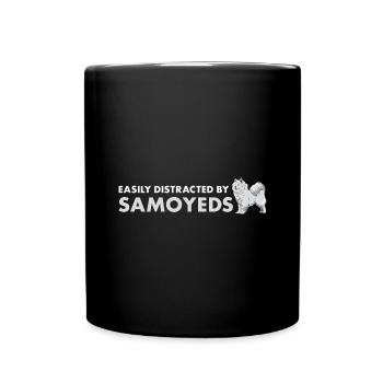 Easily Distracted By Samoyed - Full Colour Mug - black - Front