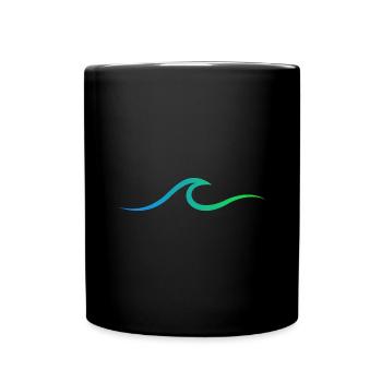 Welle wave Surfen - Tasse einfarbig - Schwarz - Vorne