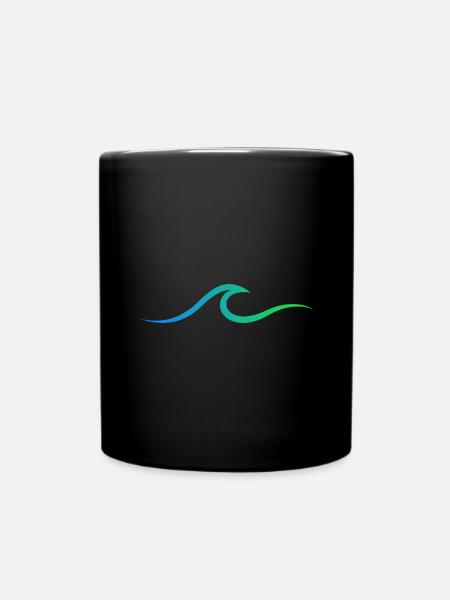 Welle wave Surfen - Tasse einfarbig - Schwarz