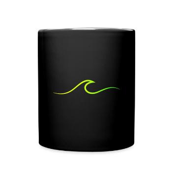 Welle wave Surfen Wasserratte Surfer - Tasse einfarbig - Schwarz - Vorne