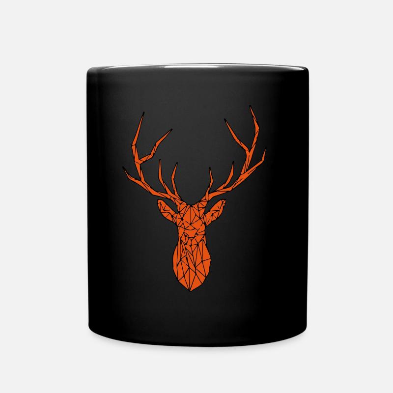 Polygon Hirsch - Tasse einfarbig - Schwarz