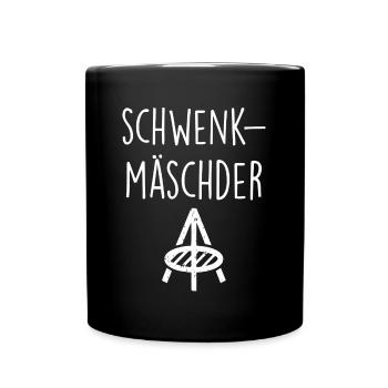 Typisch saarländisch Schwenkmäschder - Tasse einfarbig - Schwarz - Vorne