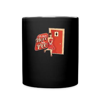 Pinkeln Urin WC Toilette Lustig Geschenk - Tasse einfarbig - Schwarz - Vorne