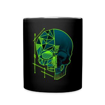 Minimal EDM Skull polygon - Full Colour Mug - black - Front
