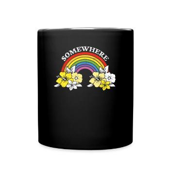 Regenbogen Somewhere LGBT Wolken Homo Geschenk - Tasse einfarbig - Schwarz - Vorne