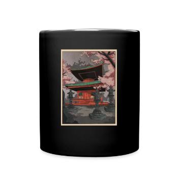 Japan Cherry Blossom Bonsai Anime Japanese Gift - Full Colour Mug - black - Front