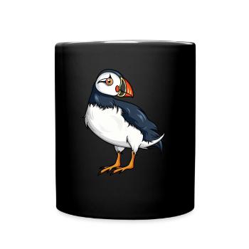 Cadeau macareux drapeau de l'Islande - Mug uni - noir - Devant