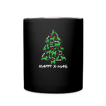 Joyeux Noël chien arbre de Noël - Mug uni - noir - Devant