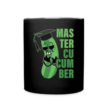 Coole Gurke Master Cucumber - Tasse einfarbig - Schwarz - Vorne