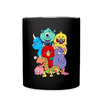 Geschenkidee Monster Design Geburtstag Halloween - Tasse einfarbig - Schwarz - Vorne