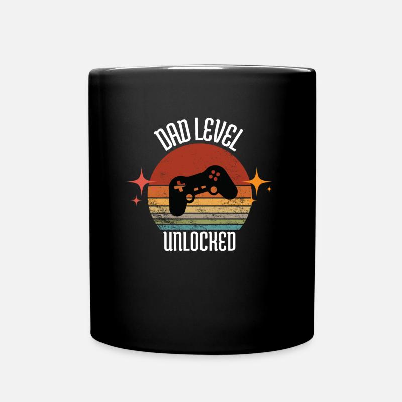 Dad level unlocked. Level papa débloqué - Mug uni - noir