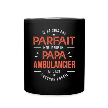 je suis un papa ambulancier cadeau papa - Mug uni - noir - Devant